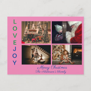 Carte Postale Collage de photos familiales Quatre photos Joyeux 