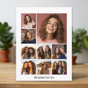 Carte Postale Collage de photos Instagram avec 9 photos carrés e
