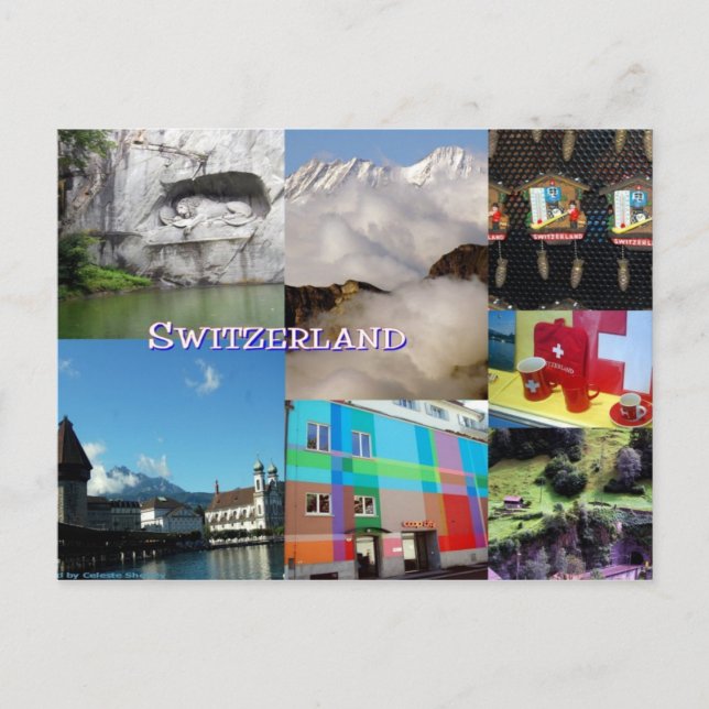 Carte Postale Collage de photos Suisse (Devant)