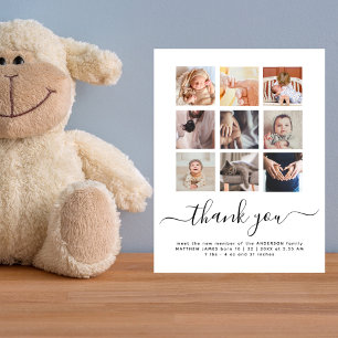 Carte Postale Collage de plusieurs photos Chic Script Remercieme