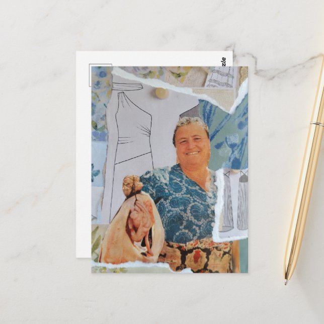 Carte Postale Collage de poulet pour le dîner (Devant/Arrière en situation)