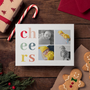 Carte Postale Collage de quatre photos Bravo coloré