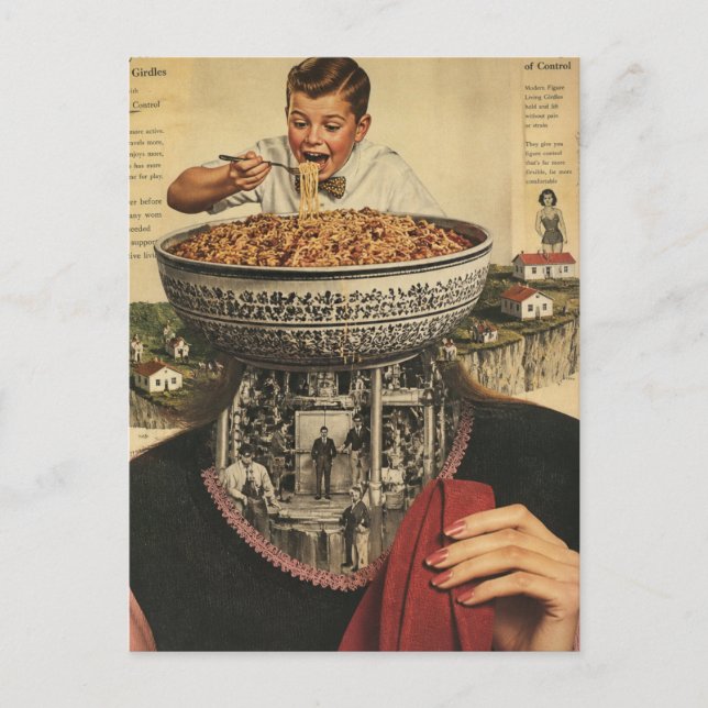 Carte Postale Collage de Spaghetti Boy (Devant)