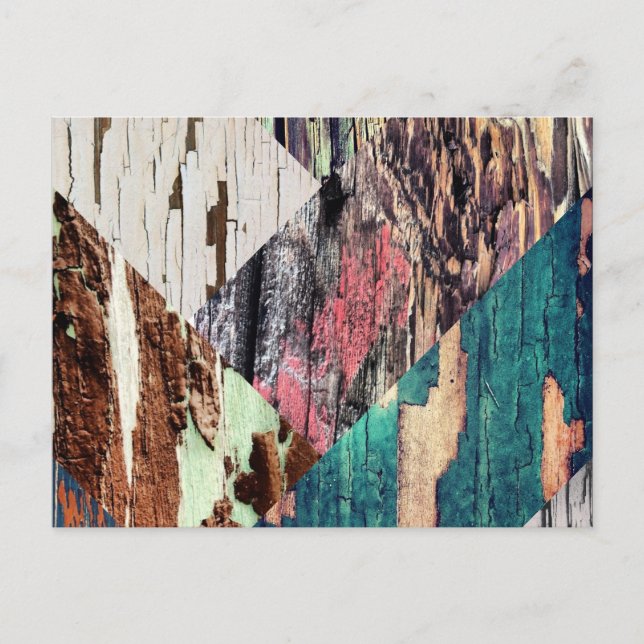 Carte postale Collage de texture de bois (Devant)