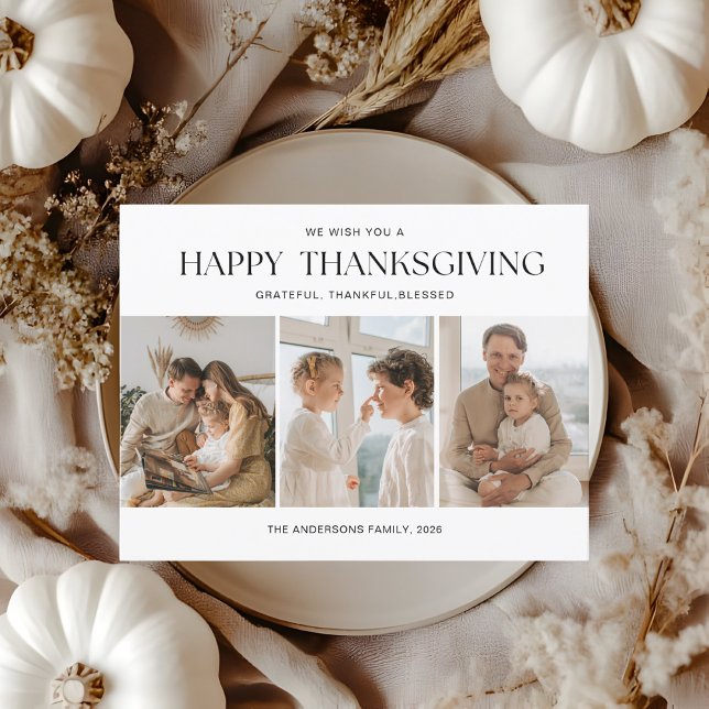 Carte Postale Collage de trois photos modernes de Thanksgiving (Créateur téléchargé)
