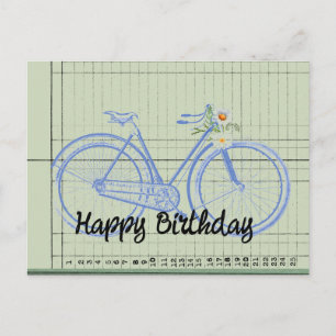 Carte Postale Collage de vélo vintage joyeux anniversaire