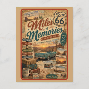 Carte Postale Collage de voyage sur l'ancienne route 66