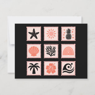 Carte Postale Collage des timbres de nature