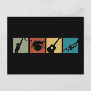 Carte Postale Collage d'instruments de musique