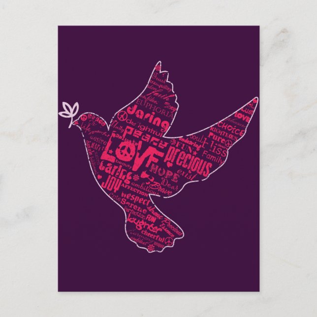 Carte Postale Collage Dove Peace (Devant)