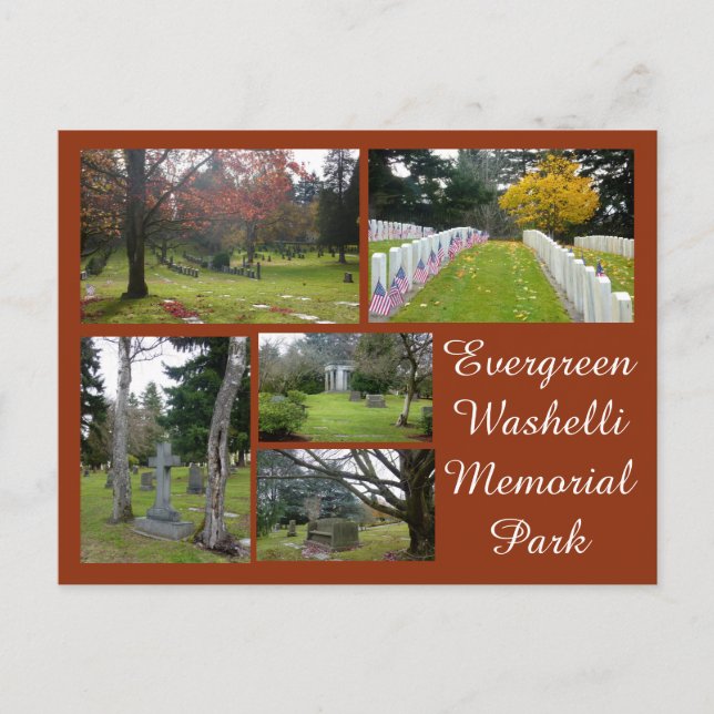 Carte Postale Collage du cimetière à feuillage persistant de Was (Devant)