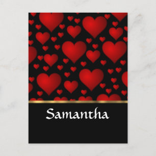 Carte Postale Collage du coeur rouge personnalisé