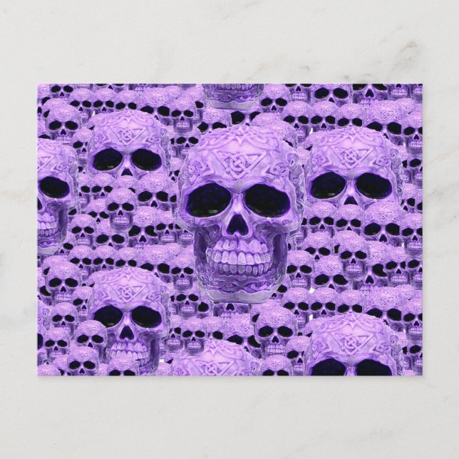 Carte Postale Collage du crâne violet celtique (Devant)