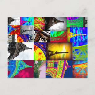 Carte Postale collage eiffel