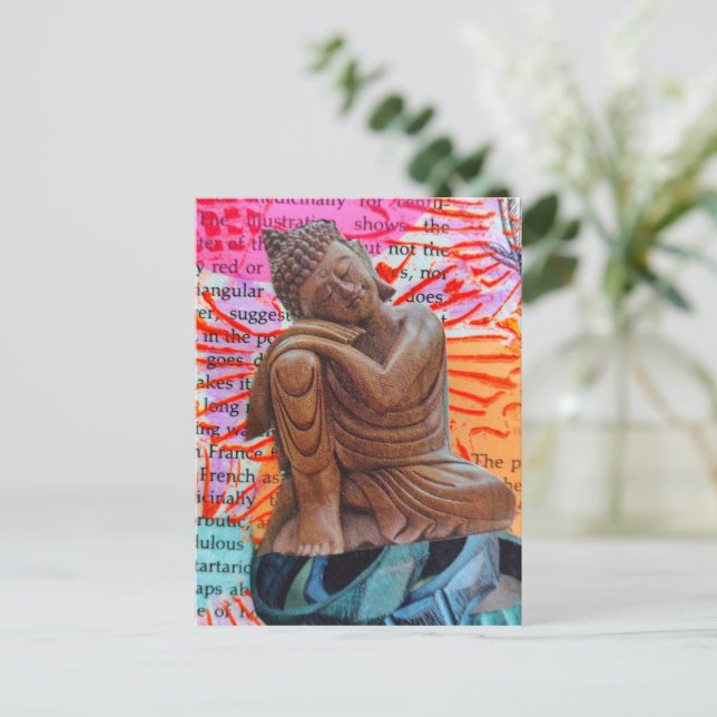 Carte Postale Collage en techniques mixtes sur la paix (Debout devant)