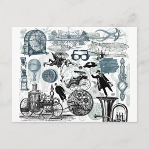 Carte Postale Collage en vapeur coloré