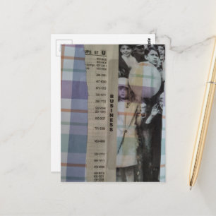 Carte Postale Collage Enfants Vintage Avec Ballons