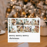 Carte Postale Collage Family Photo | Merry Merry Christmas<br><div class="desc">Collage Family Photo | Merry Merry Christmas</div>