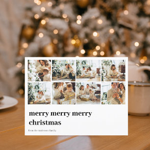 Carte Postale Collage Family Photo   Merry Merry Christmas