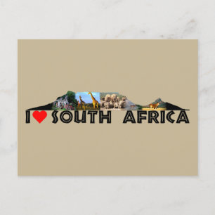 Carte Postale Collage faunique de la montagne de la Table