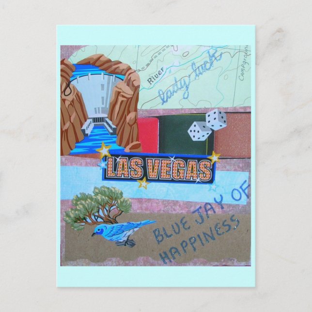 Carte Postale Collage Lady Luck (Devant)