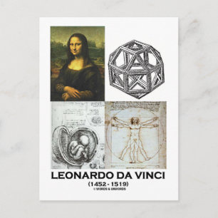 Carte Postale Collage Leonardo da Vinci (Collection d'oeuvres)