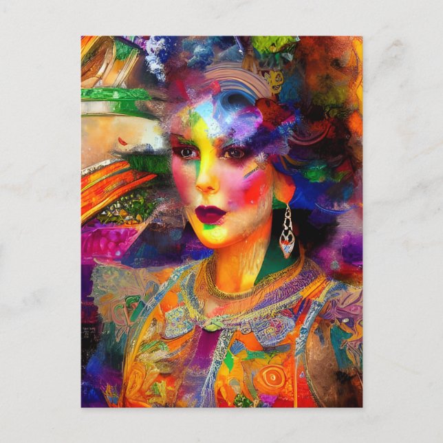 Carte postale Collage Média mixte (Devant)