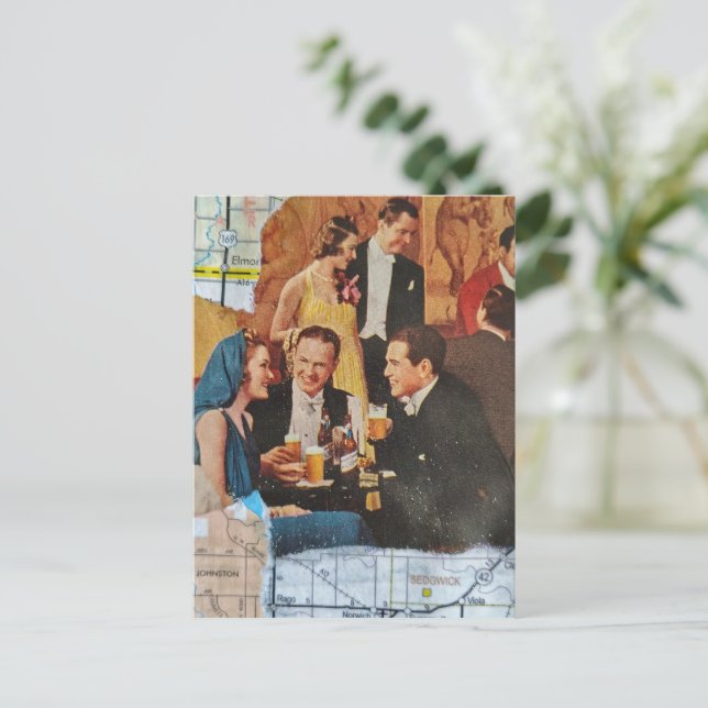 Carte Postale Collage multimédia Fête Rétro (Debout devant)