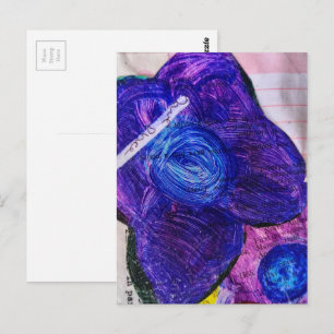 Carte Postale Collage multimédia Fleur violette