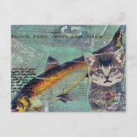 Collage multimédia Poisson Chat