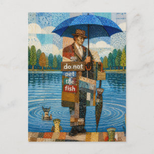 Carte Postale Collage Ne Caressez Pas Les Poissons