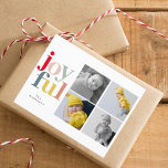 Carte Postale Collage Noël Quatre photos | Joyeux coloré<br><div class="desc">Collage Noël Quatre photos | Joyeux coloré</div>