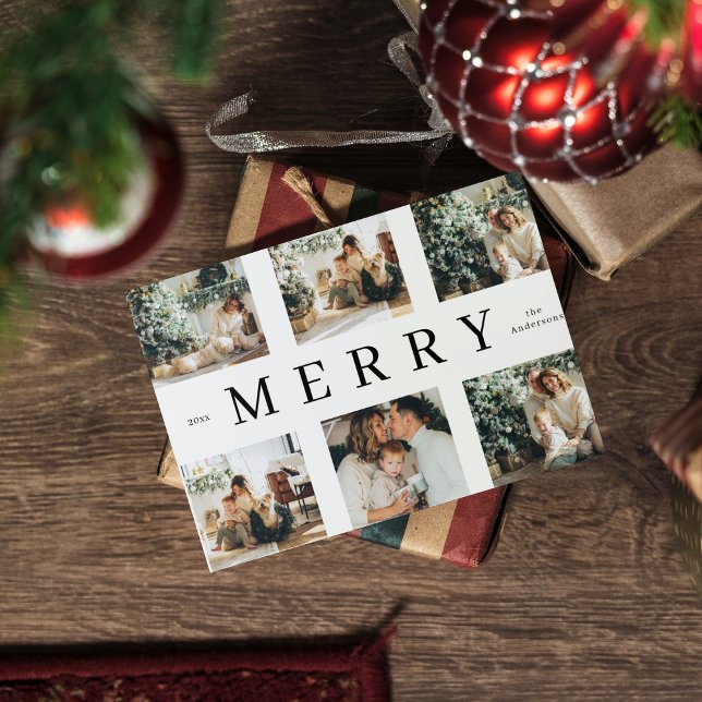 Carte Postale Collage Noël Six photos | Joyeux vacances (Créateur téléchargé)
