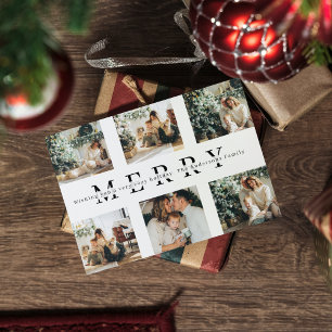 Carte Postale Collage Noël Six photos Merry Holiday Postc