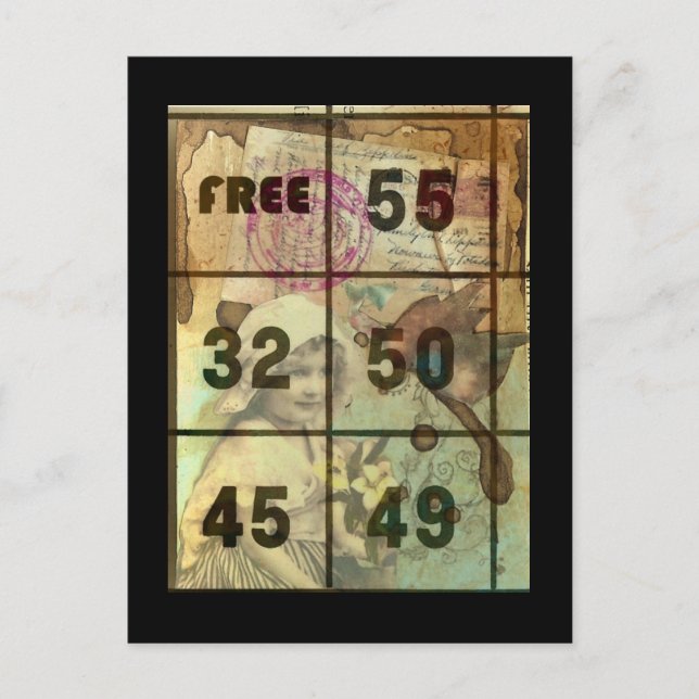 Carte Postale Collage numérique vintage (Devant)