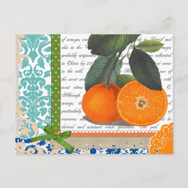 Carte Postale Collage Oranges vintages (Devant)