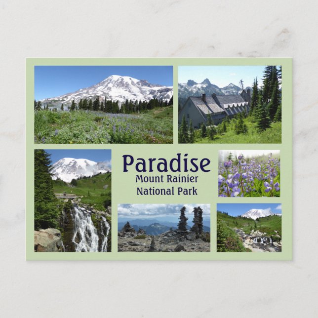 Carte Postale Collage Paradise (Mont Rainier) (Devant)