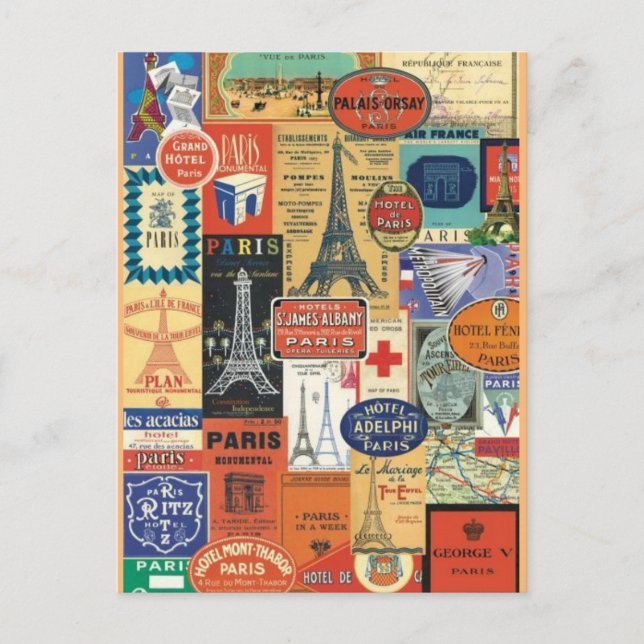 Carte Postale Collage Paris (Devant)