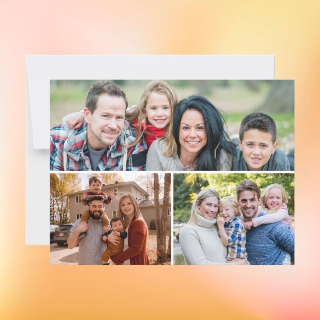 Carte Postale Collage personnalisé de photos de famille 3 (Créateur téléchargé)