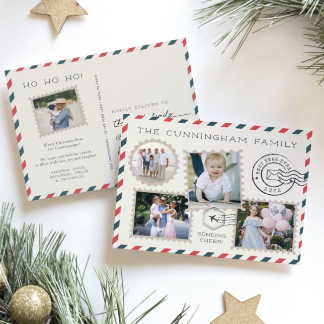 Carte postale Collage photo Air Mail Holiday (Créateur téléchargé)