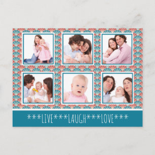 Carte Postale Collage photo avec Motif de ventilateur décoratif