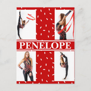 Carte Postale Collage photo de 4 avec des paillettes de bonbons 