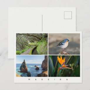 Carte Postale Collage photo de l'île de Madère, voyage moderne