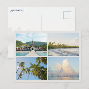 Carte Postale Collage photo de l'île de Martinique, voyage moder