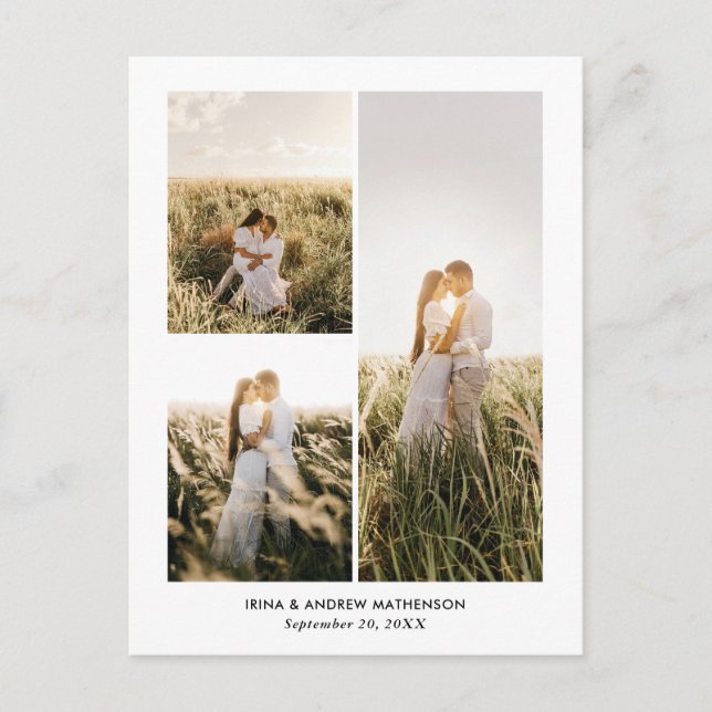 Carte Postale Collage photo de remerciement élégant écriture (Devant)