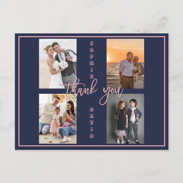 Carte Postale Collage photo de renouvellement de vœux de mariage (Devant)