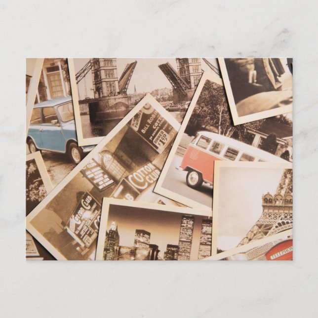 Carte Postale Collage photo de vintage City Life (Devant)