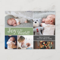 Collage photo du premier Noël de bébé Vert
