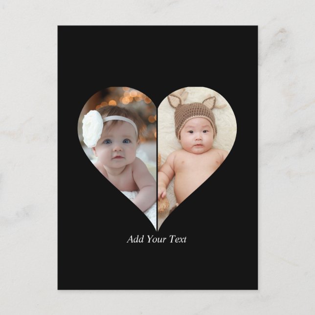 Carte Postale Collage photo en forme de coeur 2 (Devant)