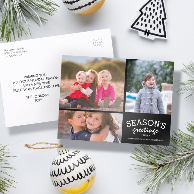 Carte postale Collage photo Joyeuses Fêtes 3 (Créateur téléchargé)